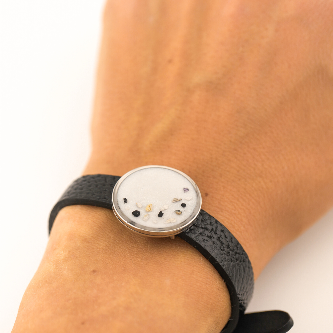 "Witness" bracelet with ashes or hair (stainless steel)