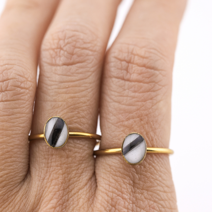 Anillo ajustable "Huella" acero inoxidable