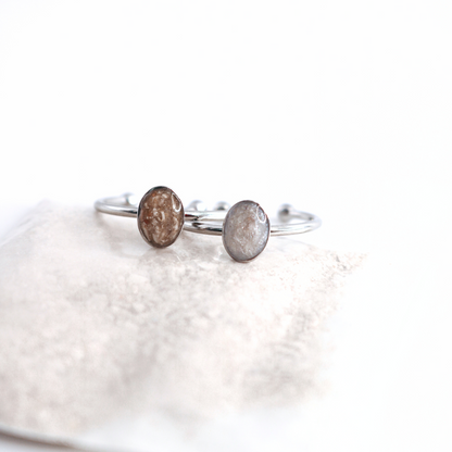 Anillo ajustable "Huella" acero inoxidable