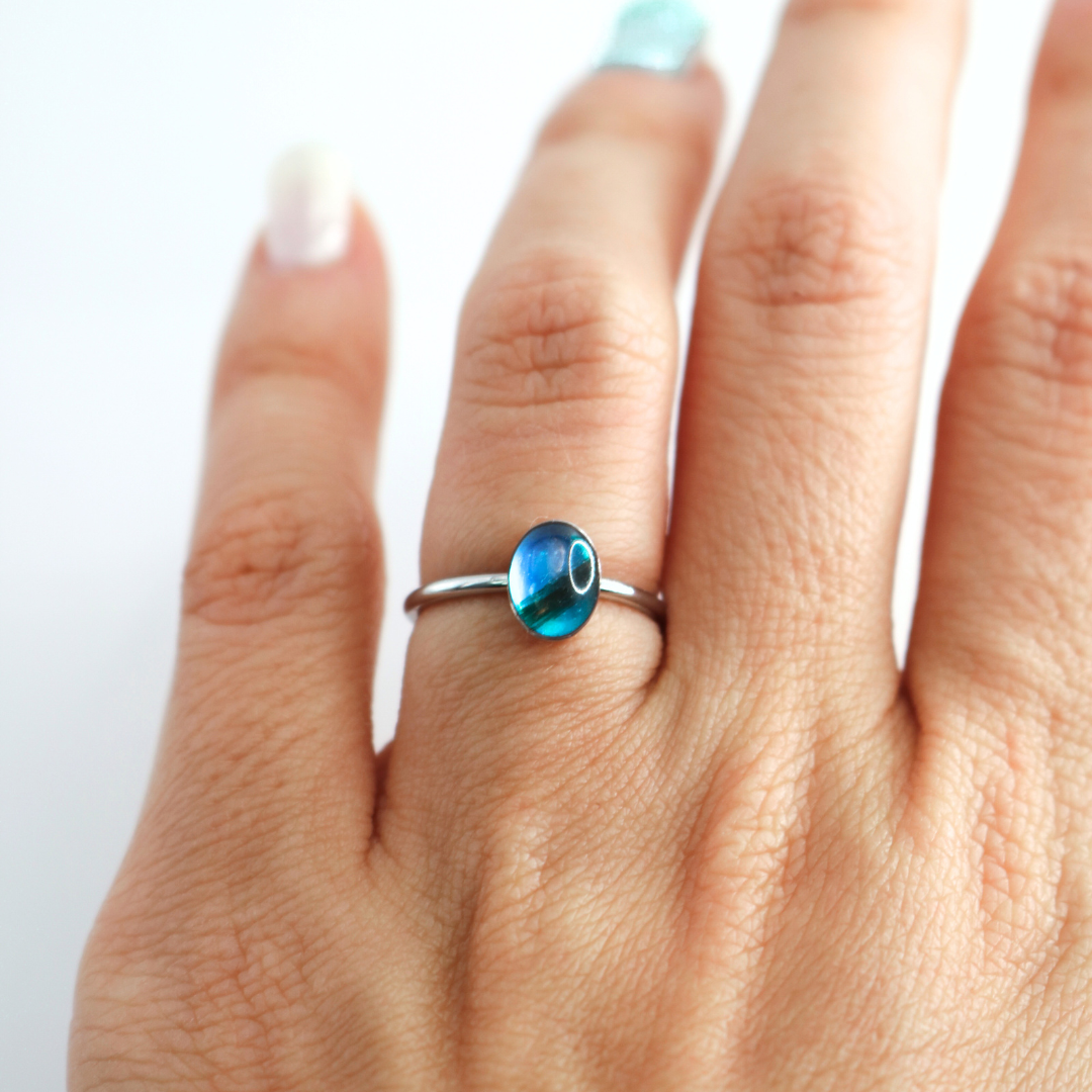 Anillo ajustable "Huella" acero inoxidable