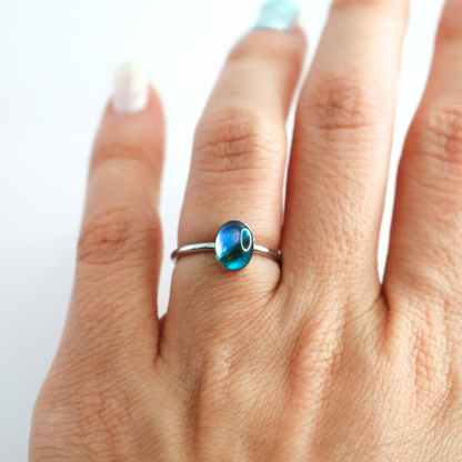 Anillo ajustable "Huella" acero inoxidable