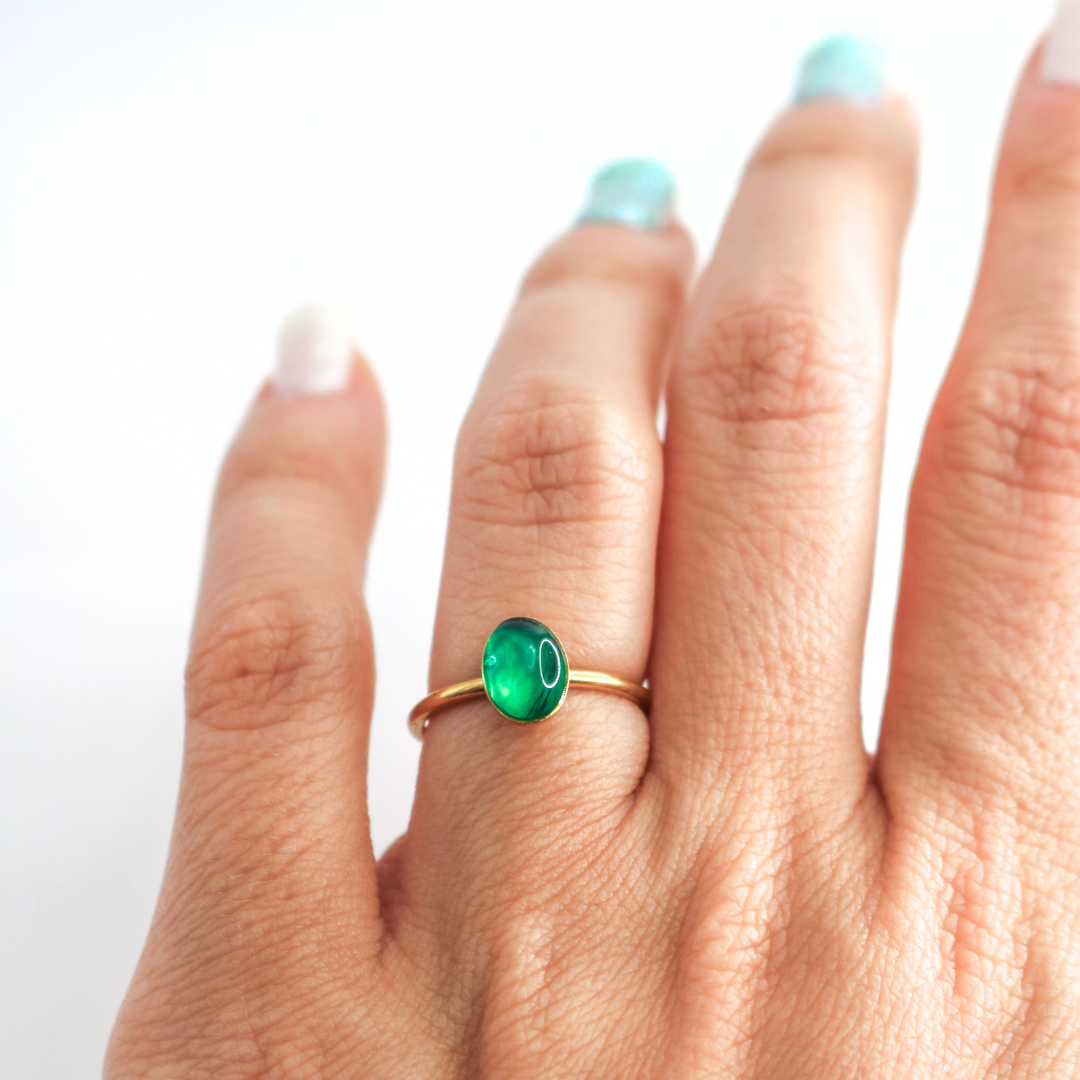 Anillo ajustable "Huella" acero inoxidable