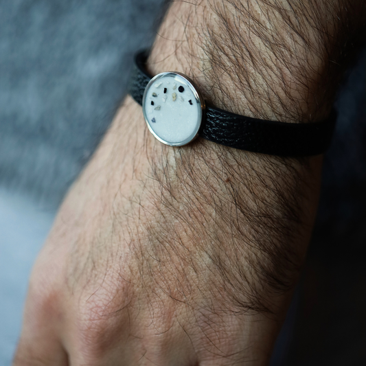 Armband „Zeuge“ mit Asche oder Haar (Edelstahl)