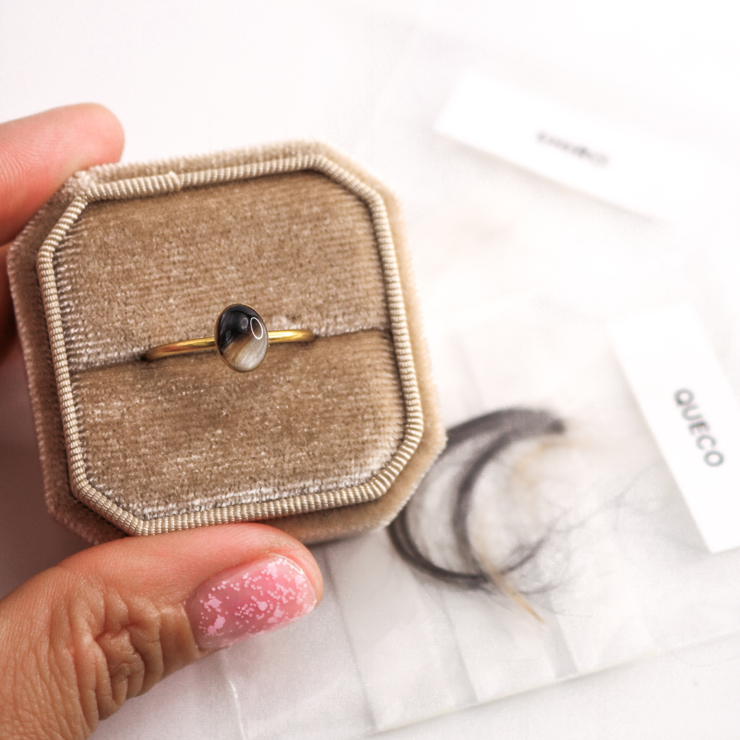 Anillo ajustable "Huella" acero inoxidable