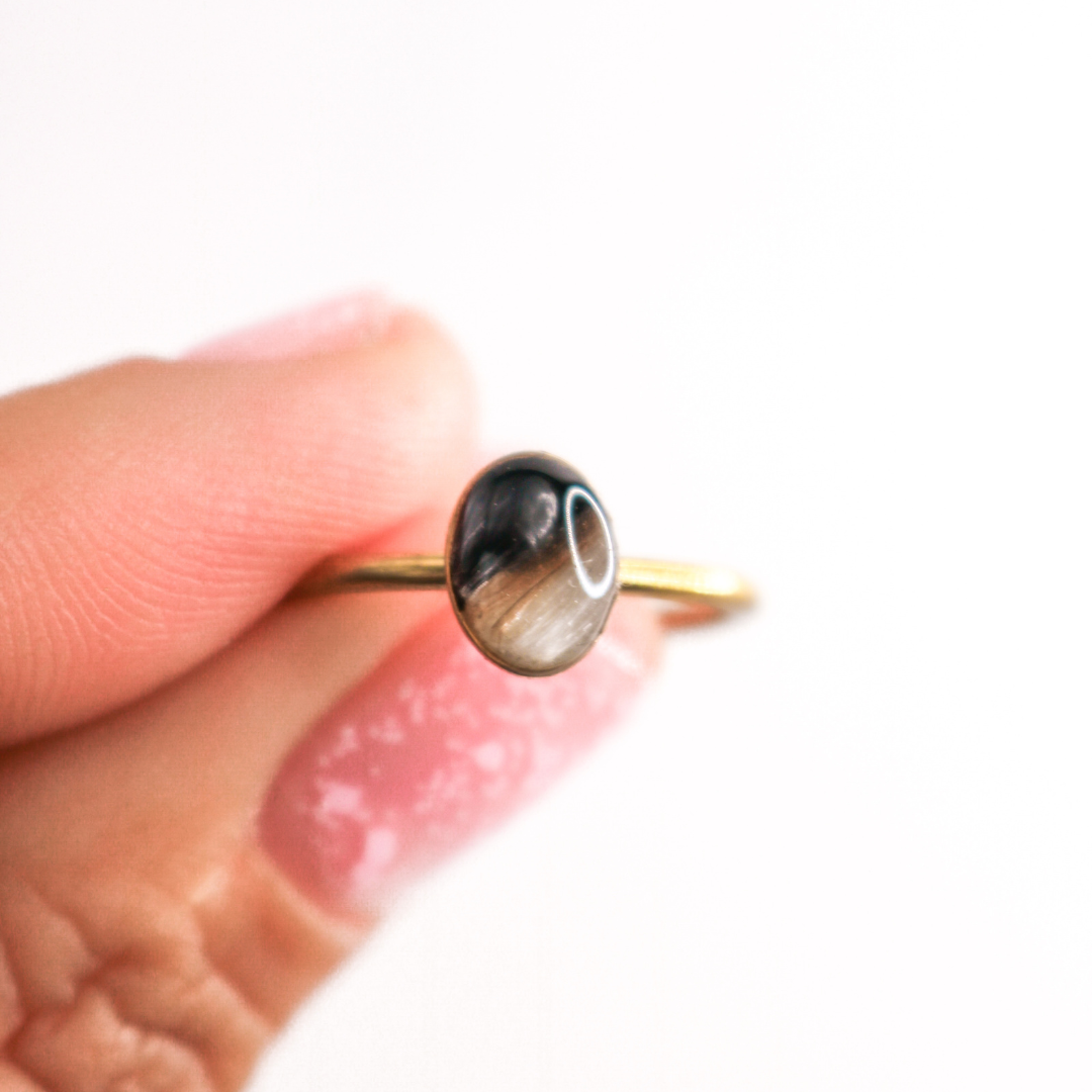 Anillo ajustable "Huella" acero inoxidable