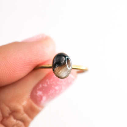 Anillo ajustable "Huella" acero inoxidable