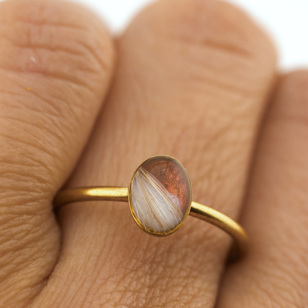 Anillo ajustable "Huella" acero inoxidable