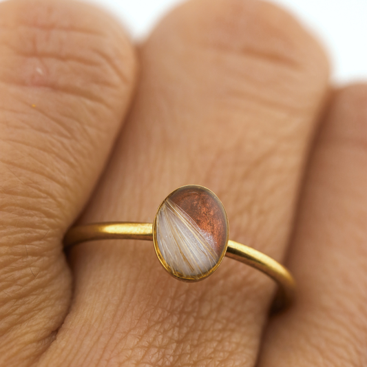 Anillo ajustable "Huella" acero inoxidable