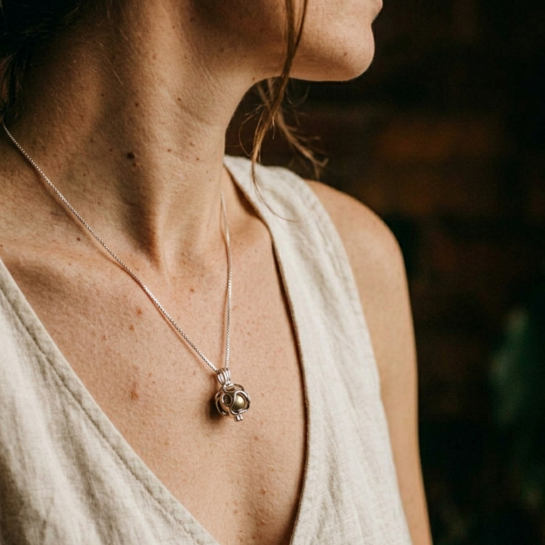 Colgante con perla "Huella" Plata 925