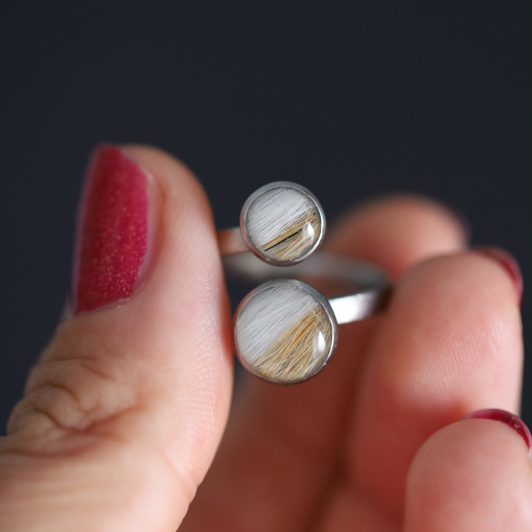 "Union" ring with ashes or hair (stainless steel)
