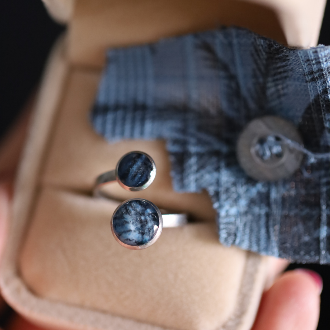 "Union" ring with ashes or hair (stainless steel)