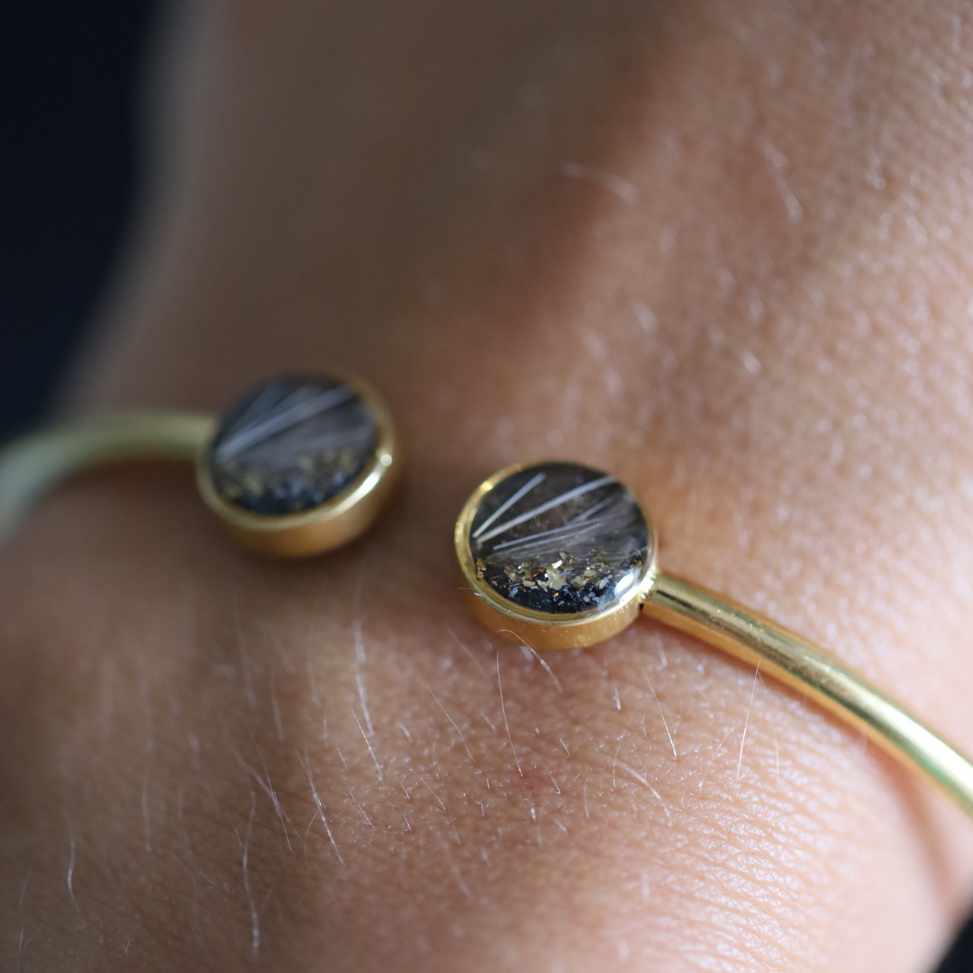 "Union" bracelet with ashes or hair (stainless steel)