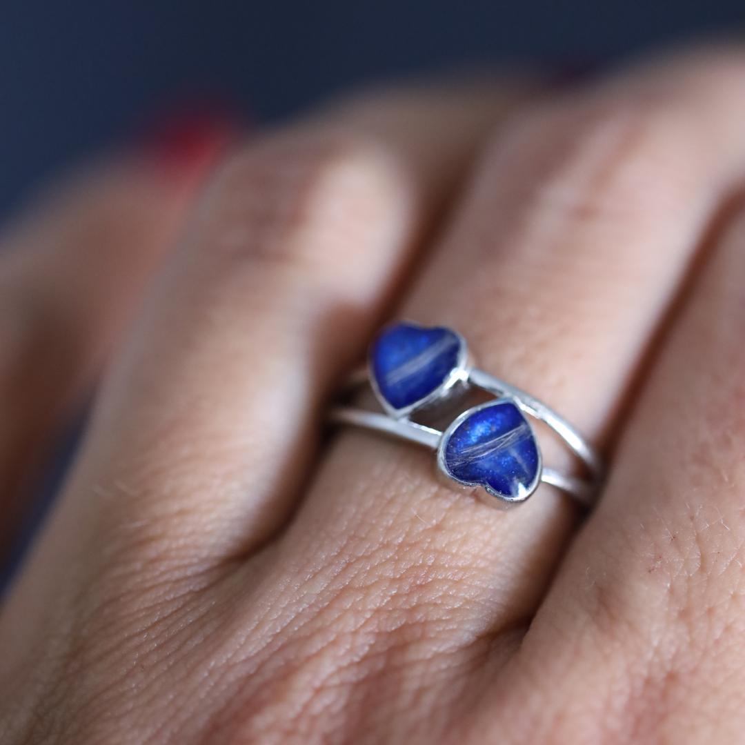 “Encuentro” ring with ashes or hair (925 silver)
