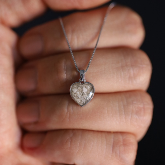 Anhänger „Herzschlag“ mit Asche oder Haar (925er Silber)