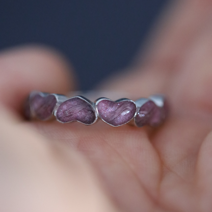 "Six memories" ring with ashes or hair (925 silver)
