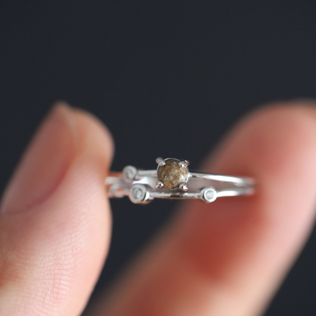 "Sky" Ring with Ashes or Hair (925 silver)
