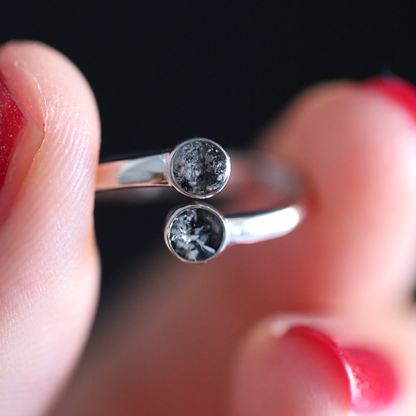 "Union" ring with ashes or hair (925 silver)