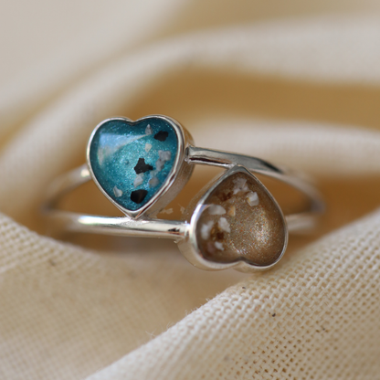“Encuentro” ring with ashes or hair (925 silver)