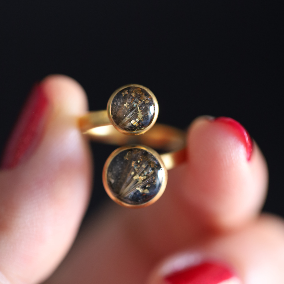"Union" ring with ashes or hair (stainless steel)