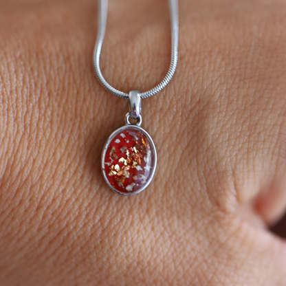"Footprint" pendant with ashes or hair (stainless steel)