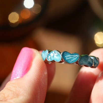 "Six memories" ring with ashes or hair (925 silver)