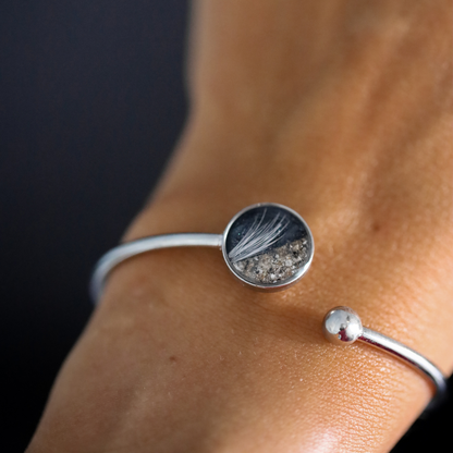 "Legacy" Bracelet with Ashes or Hair (stainless steel)