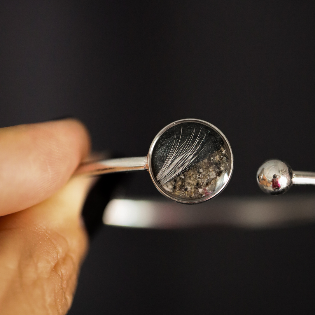 "Legacy" Bracelet with Ashes or Hair (stainless steel)