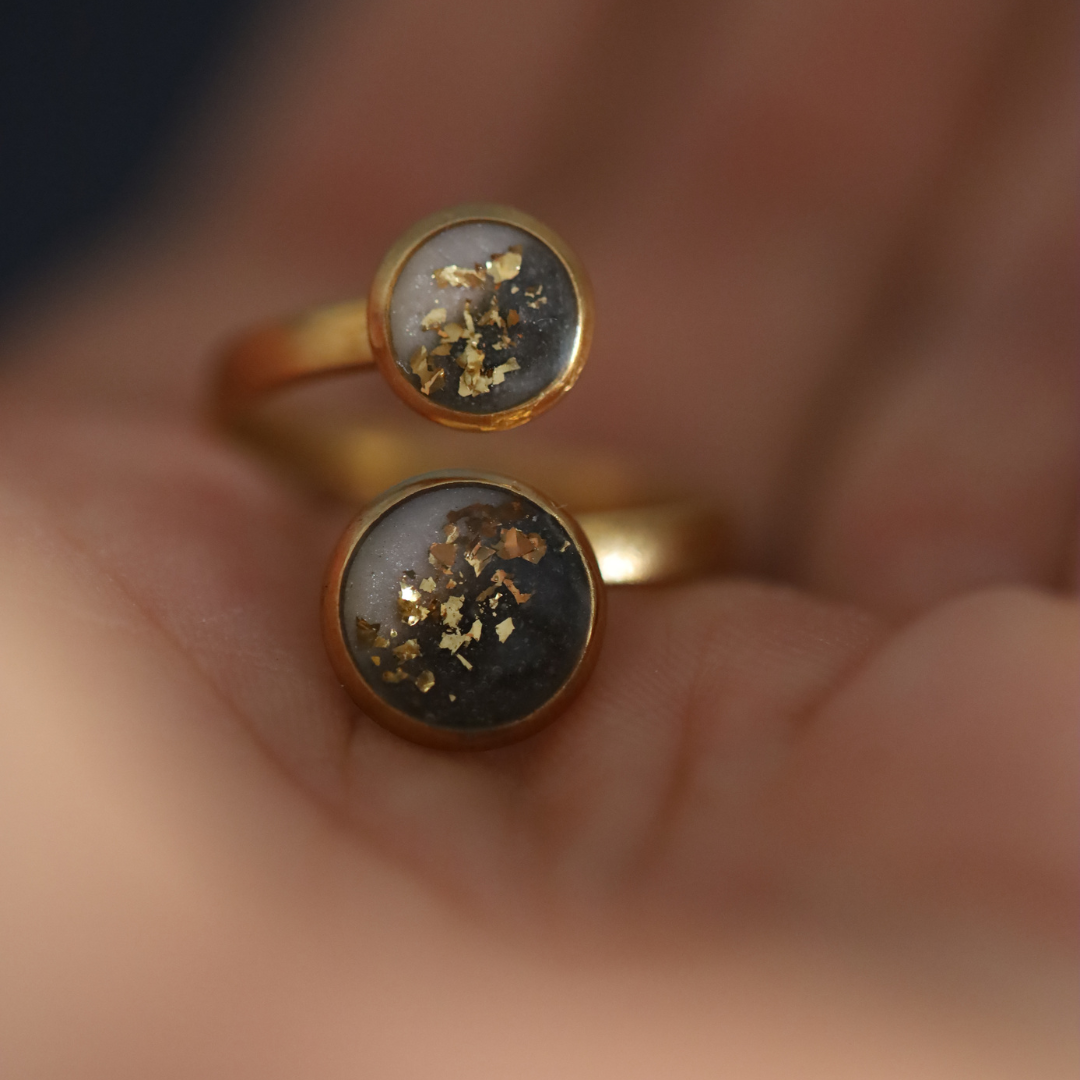 "Union" ring with ashes or hair (stainless steel)