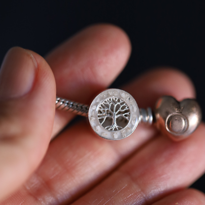 "Roots" Charm for Pandora with ashes or hair (925 silver)