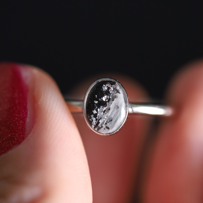 "Footprint" Ring with ashes or hair (stainless steel)