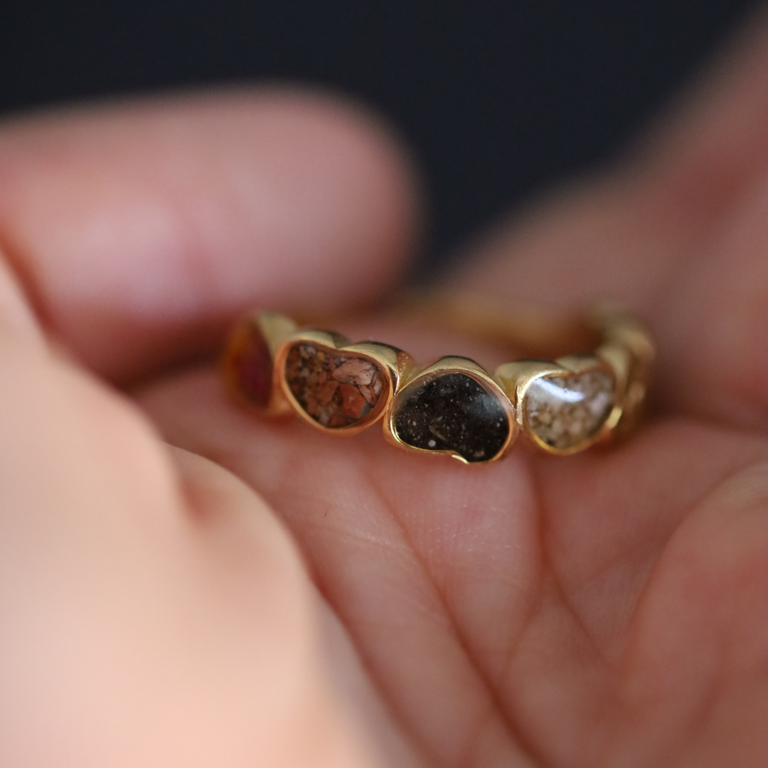 Anillo "Seis recuerdos" acero inoxidable