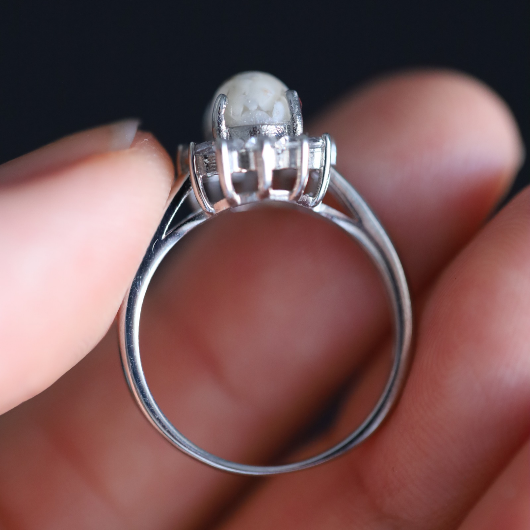 Ring „Herzschlag“ mit Asche oder Haar (Edelstahl)