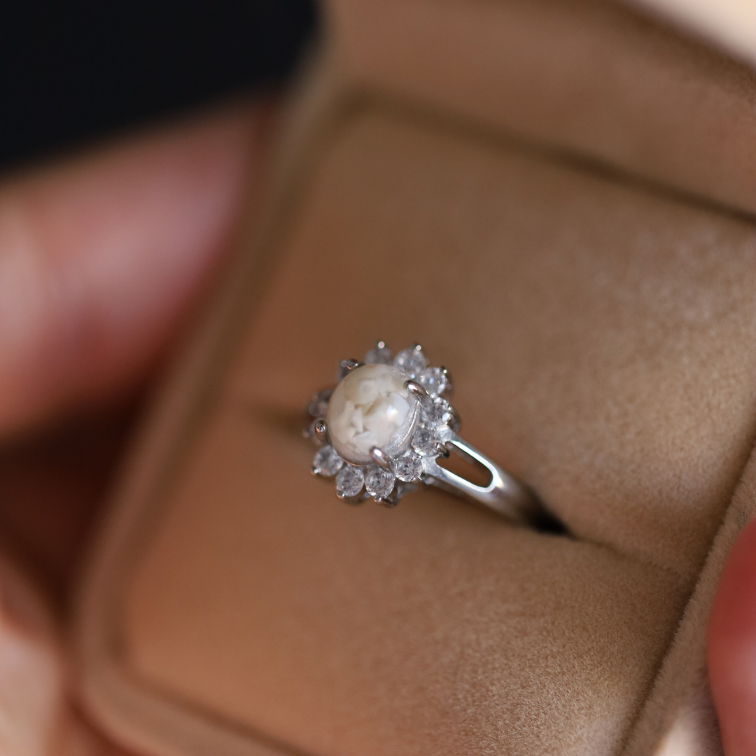 Ring „Herzschlag“ mit Asche oder Haar (Edelstahl)