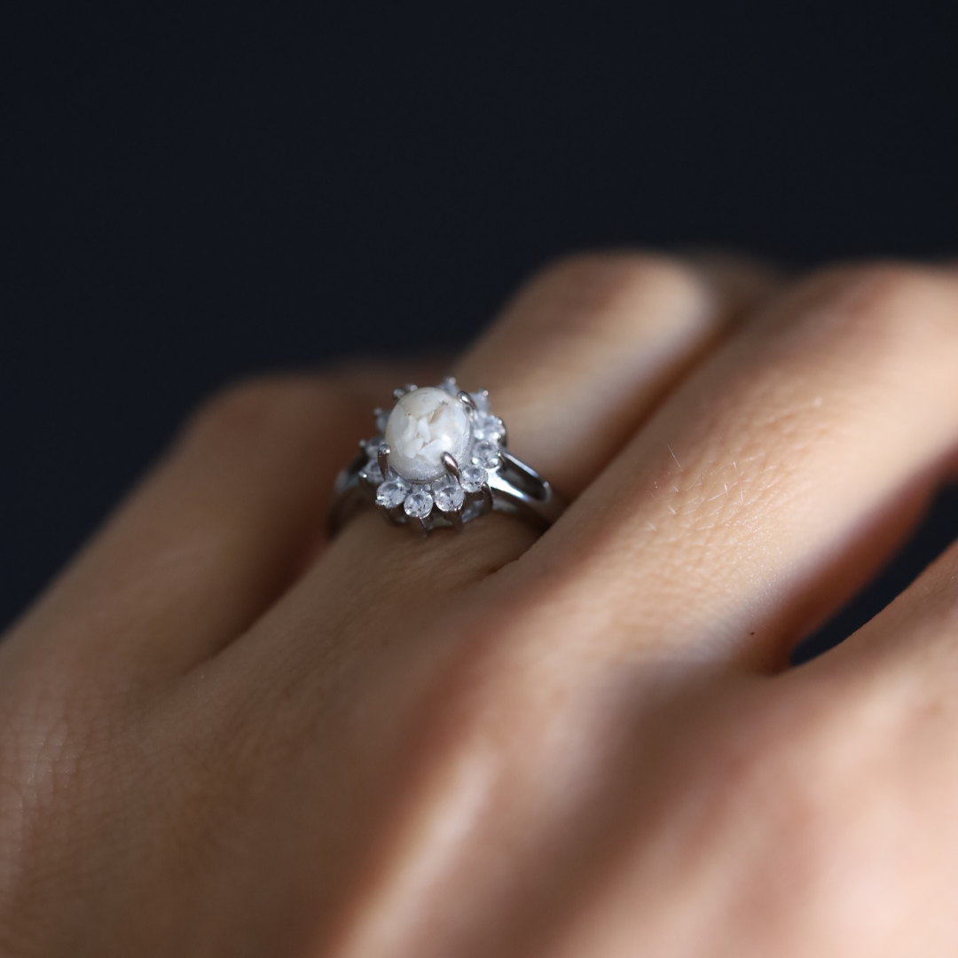 Ring „Herzschlag“ mit Asche oder Haar (Edelstahl)