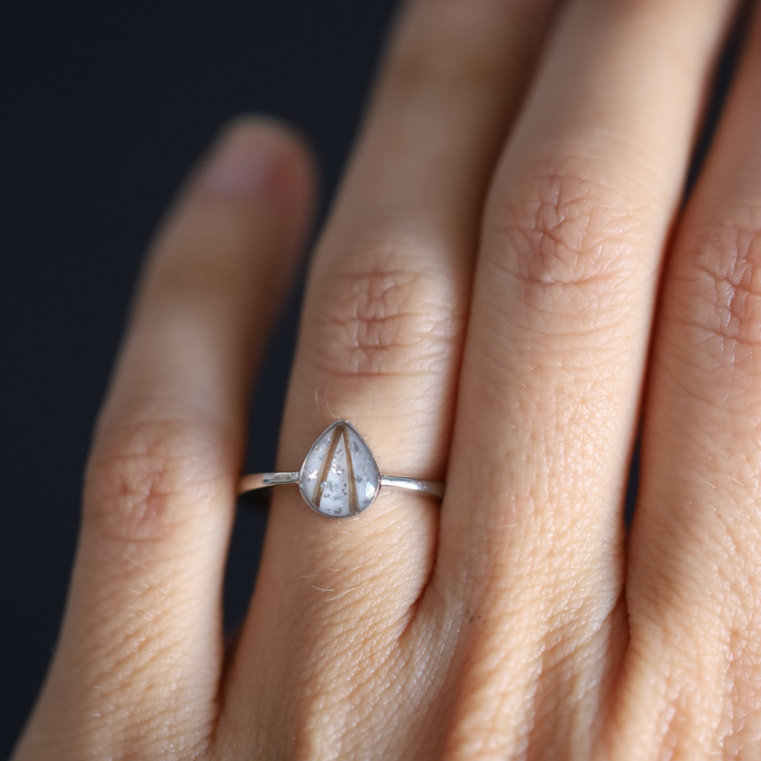 Ring „Pfote“ mit Asche oder Haar (925er Silber)