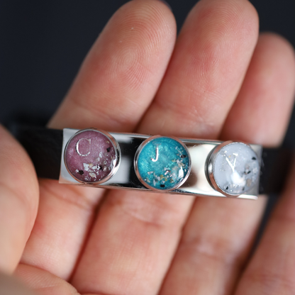 "Trinity" bracelet with ashes or hair (stainless steel)