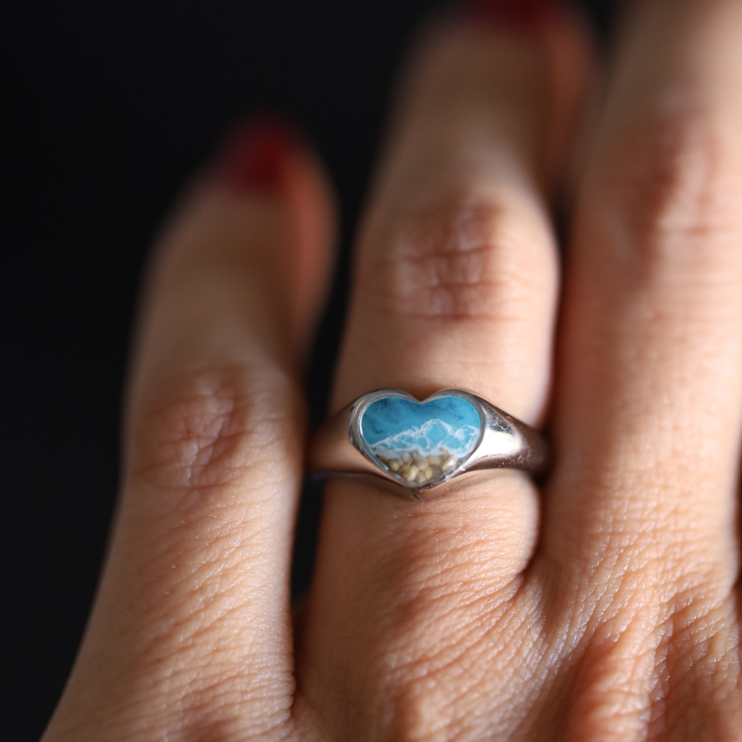 A(MAR) Ring with sand or ashes (stainless steel)