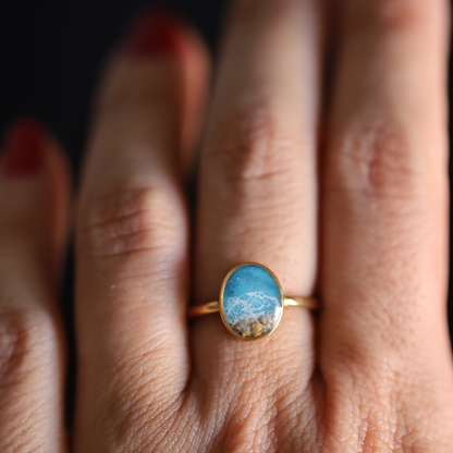 CAL(MAR) ring with sand or ashes (stainless steel)
