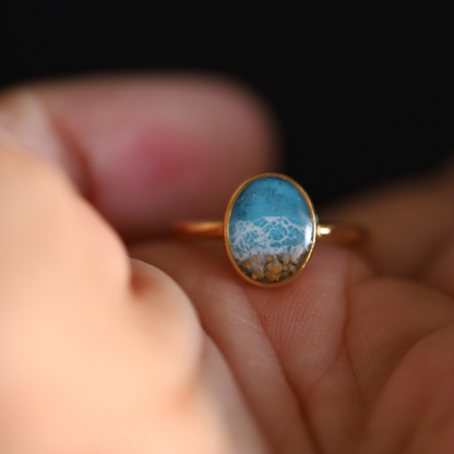 CAL(MAR) ring with sand or ashes (stainless steel)
