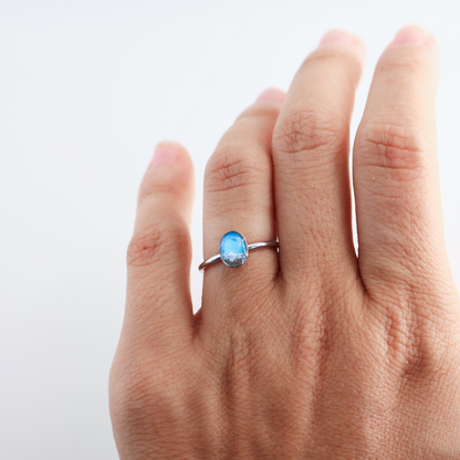 Anillo ajustable "Huella" acero inoxidable