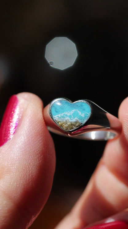 A(MAR) Ring with sand or ashes (stainless steel)