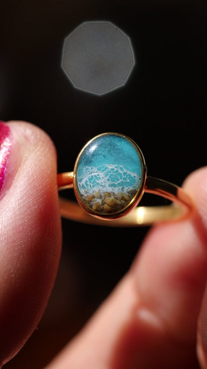 CAL(MAR) ring with sand or ashes (stainless steel)